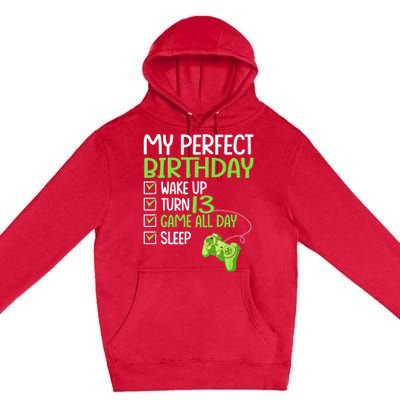 13th Perfect Birthday Boys Gaming 13 Years Old Gifts Gamer TShirt Premium Pullover Hoodie