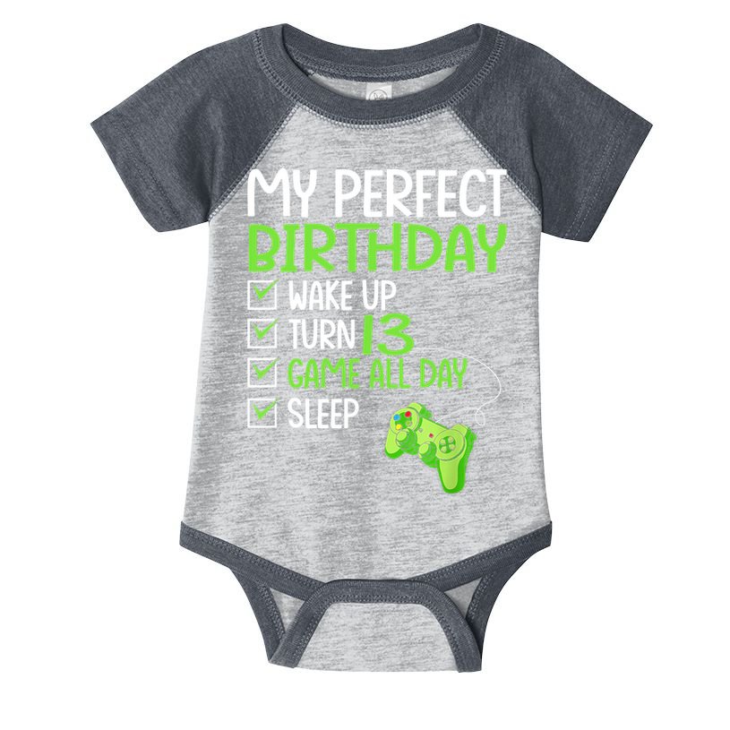 13th Perfect Birthday Boys Gaming 13 Years Old Gifts Gamer TShirt Infant Baby Jersey Bodysuit