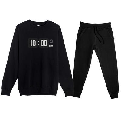 10:00 Pm Clock Premium Crewneck Sweatsuit Set