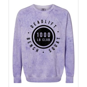 1,000 Pound Club Bench Squad Deadlift Powerlifter Goal Colorblast Crewneck Sweatshirt