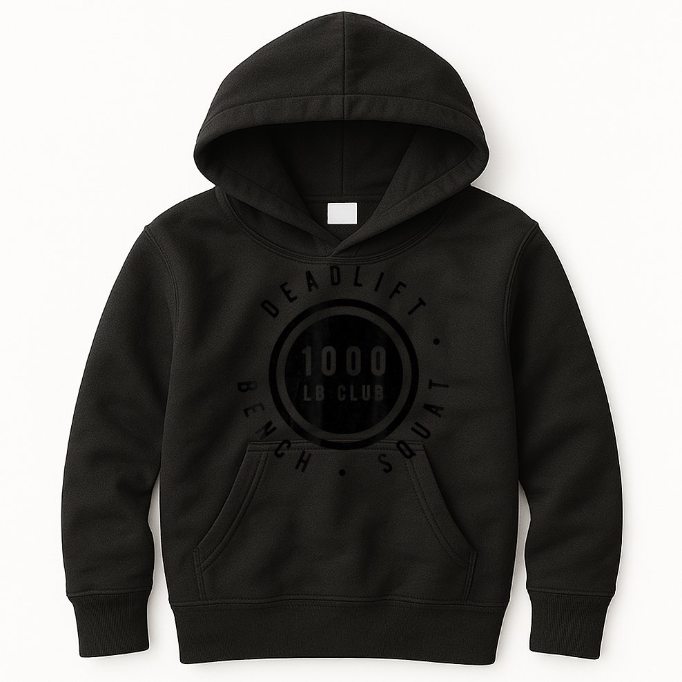 1,000 Pound Club Bench Squad Deadlift Powerlifter Goal Kids Hoodie