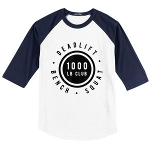 1,000 Pound Club Bench Squad Deadlift Powerlifter Goal Baseball Sleeve Shirt