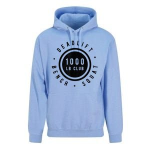 1,000 Pound Club Bench Squad Deadlift Powerlifter Goal Unisex Surf Hoodie