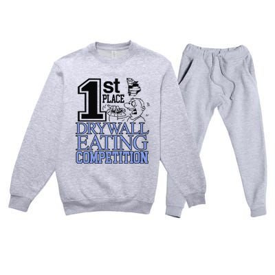 1st Place Drywall Eating Competition Premium Crewneck Sweatsuit Set