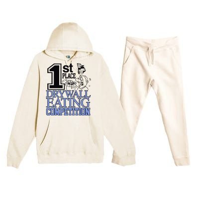 1st Place Drywall Eating Competition Premium Hooded Sweatsuit Set