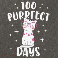 100 Purrfect Days Cat Happy 100th Day Of School Costume Cotton Canvas Backpack