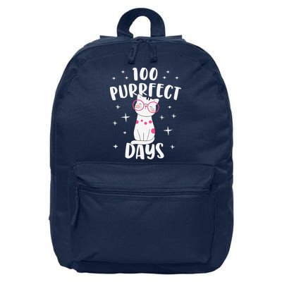 100 Purrfect Days Cat Happy 100th Day Of School Costume 16 in Basic Backpack