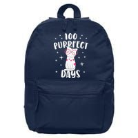 100 Purrfect Days Cat Happy 100th Day Of School Costume 16 in Basic Backpack