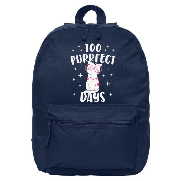 100 Purrfect Days Cat Happy 100th Day Of School Costume 16 in Basic Backpack
