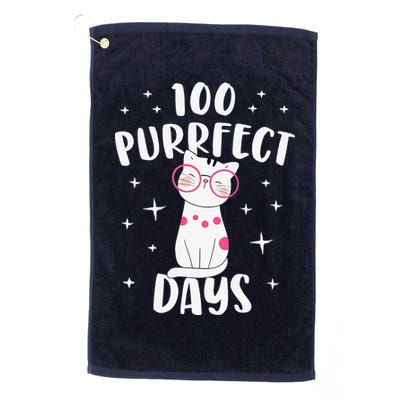 100 Purrfect Days Cat Happy 100th Day Of School Costume Golf Towel