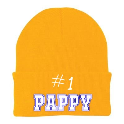 #1 Pappy Fathers Day Present Daddy Pa American Dad Cute Gift Knit Cap Winter Beanie