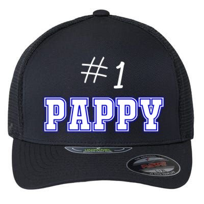 #1 Pappy Fathers Day Present Daddy Pa American Dad Cute Gift Flexfit Unipanel Trucker Cap