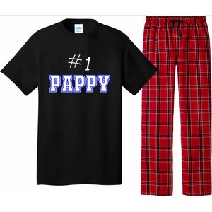 #1 Pappy Fathers Day Present Daddy Pa American Dad Cute Gift Pajama Set