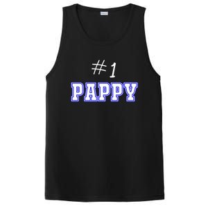 #1 Pappy Fathers Day Present Daddy Pa American Dad Cute Gift PosiCharge Competitor Tank