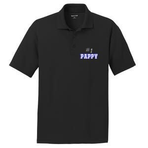 #1 Pappy Fathers Day Present Daddy Pa American Dad Cute Gift PosiCharge RacerMesh Polo