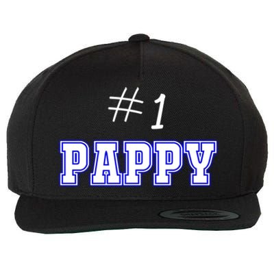 #1 Pappy Fathers Day Present Daddy Pa American Dad Cute Gift Wool Snapback Cap