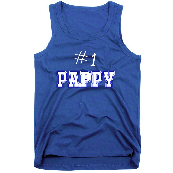 #1 Pappy Fathers Day Present Daddy Pa American Dad Cute Gift Tank Top