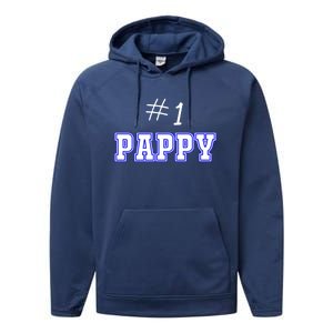 #1 Pappy Fathers Day Present Daddy Pa American Dad Cute Gift Performance Fleece Hoodie