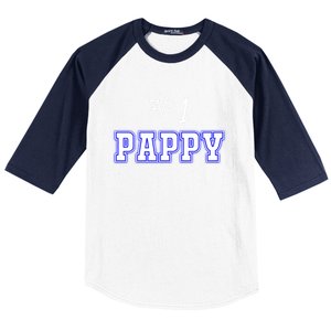 #1 Pappy Fathers Day Present Daddy Pa American Dad Cute Gift Baseball Sleeve Shirt