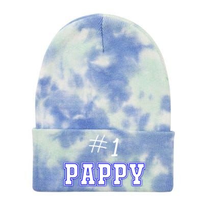 #1 Pappy Fathers Day Present Daddy Pa American Dad Cute Gift Tie Dye 12in Knit Beanie