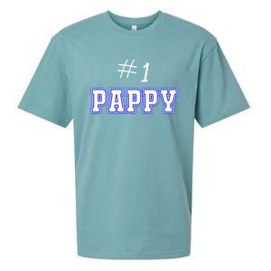 #1 Pappy Fathers Day Present Daddy Pa American Dad Cute Gift Sueded Cloud Jersey T-Shirt