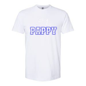 #1 Pappy Fathers Day Present Daddy Pa American Dad Cute Gift Softstyle CVC T-Shirt