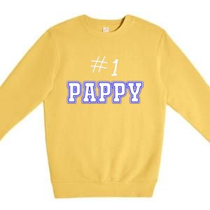 #1 Pappy Fathers Day Present Daddy Pa American Dad Gift Premium Crewneck Sweatshirt