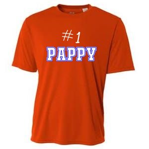 #1 Pappy Fathers Day Present Daddy Pa American Dad Gift Cooling Performance Crew T-Shirt