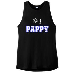 #1 Pappy Fathers Day Present Daddy Pa American Dad Gift Ladies PosiCharge Tri-Blend Wicking Tank