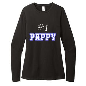 #1 Pappy Fathers Day Present Daddy Pa American Dad Gift Womens CVC Long Sleeve Shirt