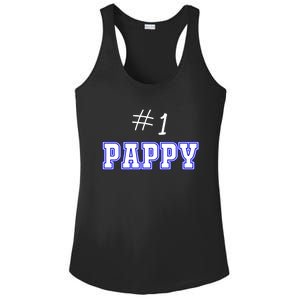 #1 Pappy Fathers Day Present Daddy Pa American Dad Gift Ladies PosiCharge Competitor Racerback Tank