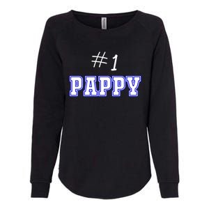 #1 Pappy Fathers Day Present Daddy Pa American Dad Gift Womens California Wash Sweatshirt