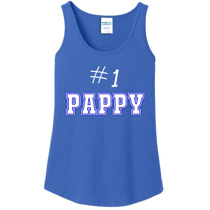 #1 Pappy Fathers Day Present Daddy Pa American Dad Gift Ladies Essential Tank