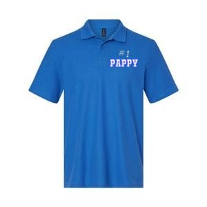 #1 Pappy Fathers Day Present Daddy Pa American Dad Gift Softstyle Adult Sport Polo