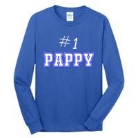 #1 Pappy Fathers Day Present Daddy Pa American Dad Gift Tall Long Sleeve T-Shirt