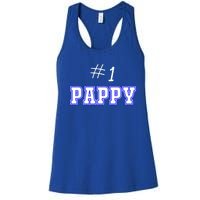 #1 Pappy Fathers Day Present Daddy Pa American Dad Gift Women's Racerback Tank