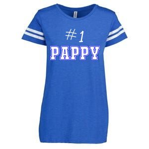 #1 Pappy Fathers Day Present Daddy Pa American Dad Gift Enza Ladies Jersey Football T-Shirt