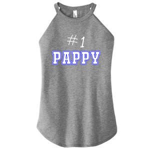 #1 Pappy Fathers Day Present Daddy Pa American Dad Gift Women's Perfect Tri Rocker Tank