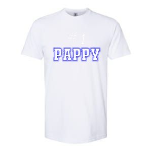 #1 Pappy Fathers Day Present Daddy Pa American Dad Gift Softstyle CVC T-Shirt