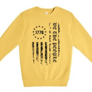 1776 Patriotic Grunge Premium Crewneck Sweatshirt