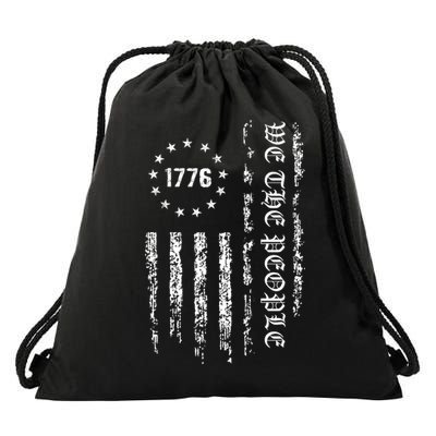 1776 Patriotic Grunge Drawstring Bag