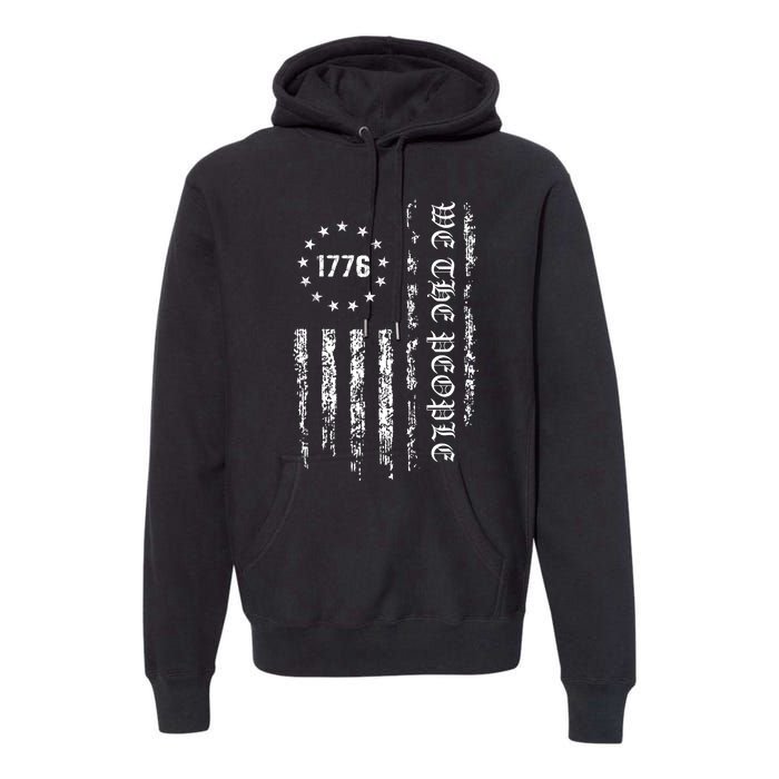 1776 Patriotic Grunge Premium Hoodie