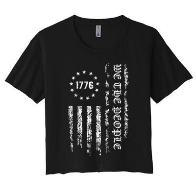 1776 Patriotic Grunge Crop Top