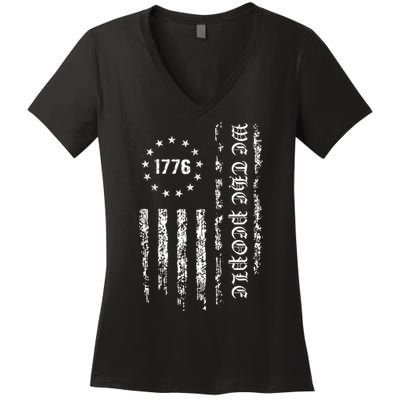 1776 Patriotic Grunge Women's V-Neck T-Shirt