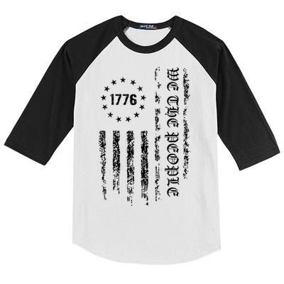 1776 Patriotic Grunge Kids Colorblock Raglan Jersey