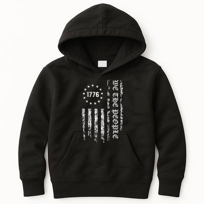 1776 Patriotic Grunge Kids Hoodie