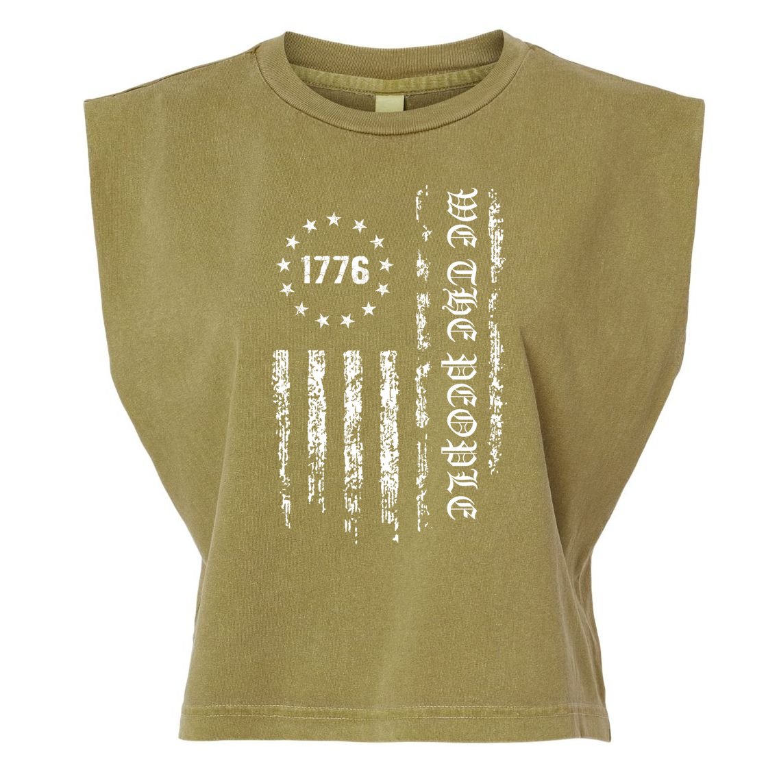 1776 Patriotic Grunge Garment-Dyed Women's Muscle Tee