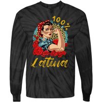 100 Percent Latina Hispanic Heritage Month Latin Women Tie-Dye Long Sleeve Shirt