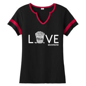 1983 Popcorn Love Ladies Halftime Notch Neck Tee