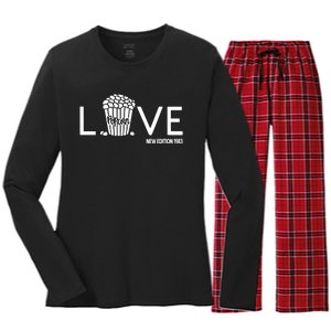 1983 Popcorn Love Women's Long Sleeve Flannel Pajama Set 